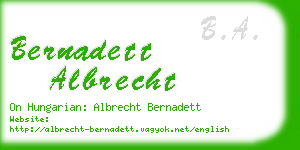 bernadett albrecht business card